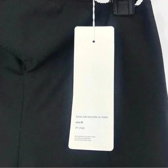 Anna October Wool Crossover Palazzo Pants Women’s 6 Black High Waist Slit NWT - Picture 12 of 16